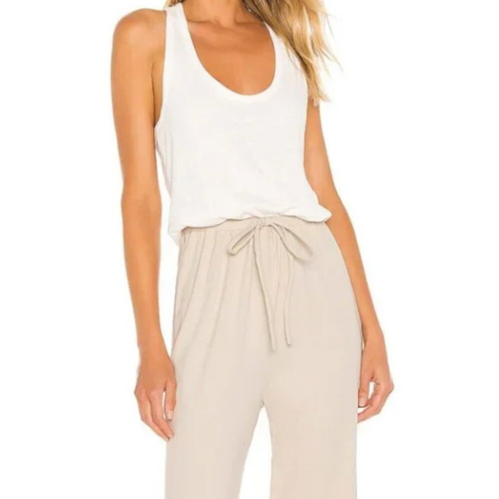 Spiritual Gangster Juliette Cream Wide Leg Drawstring jumpsuit